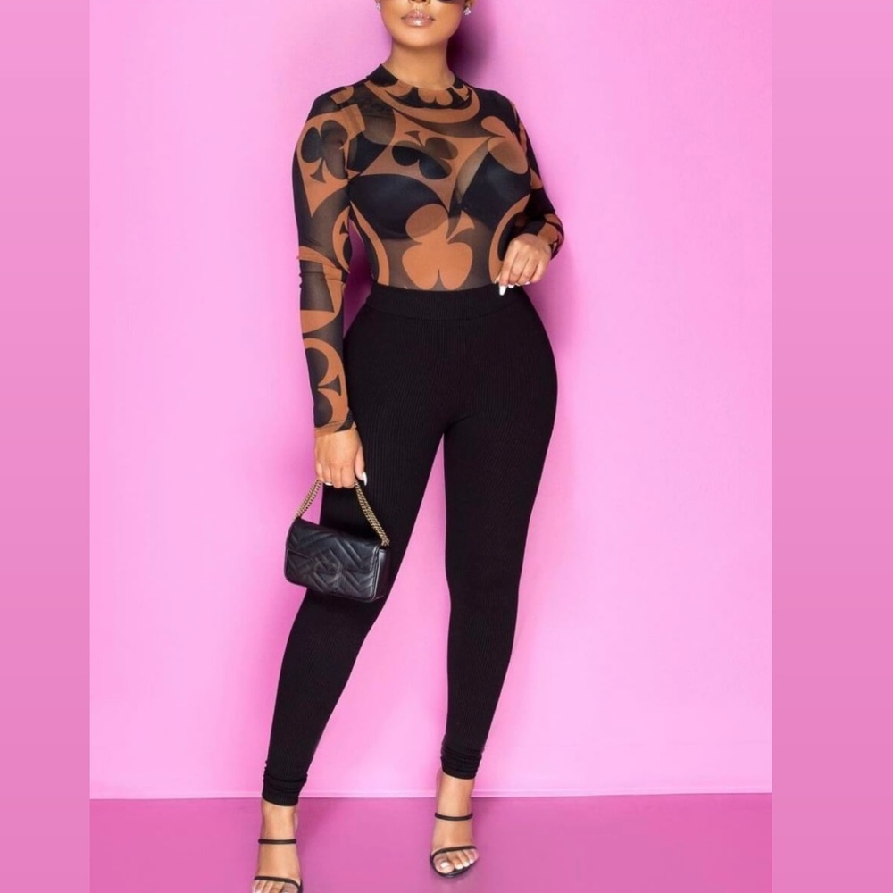 Long Sleeve Sheer Mesh Top
